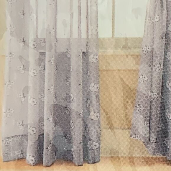 Vintage 2003 Target Basic Principle No 2 Pair Of Floral Sheer Window Panels - Picture 13 of 14